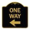 Signmission Designer Series One Way Left Arrow, Black & Gold Aluminum Sign, 18" x 18", BG-1818-23522 A-DES-BG-1818-23522 - alternate 1